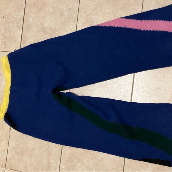 Bobo Choses Blue Knit Pants with Yellow Waistband - Picture 3 of 3